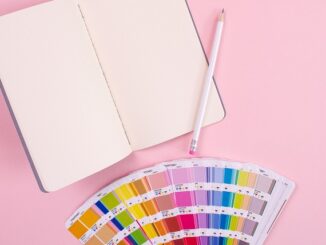 Branding, a notebook and pantone cards