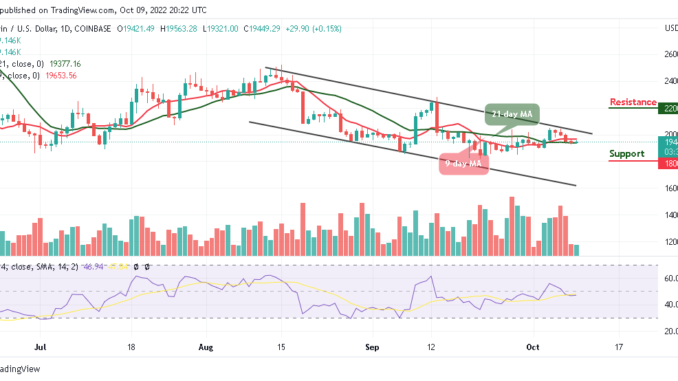 Bitcoin Price Prediction for Today, October 9: BTC Stays around $19,500 Level