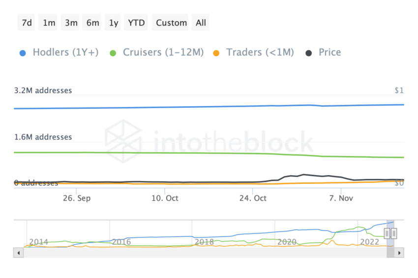 Addresses by Time Held | Source: IntoTheBlock