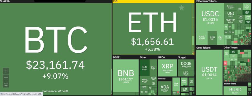 Crypto market green performance