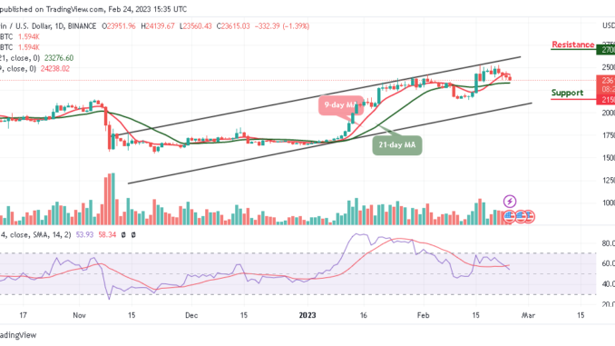 Bitcoin Price Prediction for Today, February 24: BTC/USD Slides Below $24,000 Level