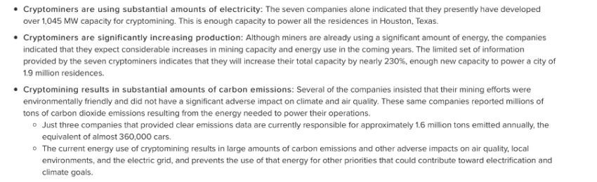 Oversight report Source: Warren Senate