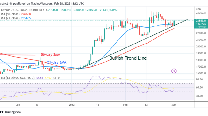 Bitcoin Price Prediction for Today, February 28: BTC Price Retests and Holds below $24K