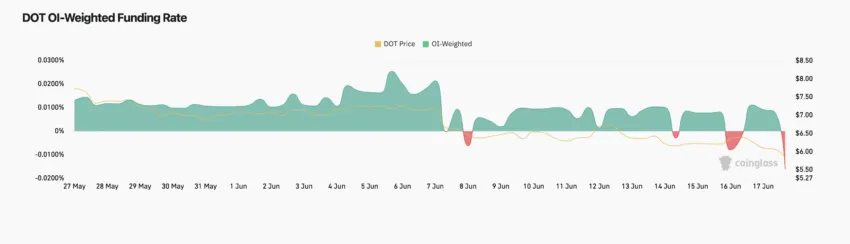 DOT OI-Weighted Funding Rate. Source: CoinGlass